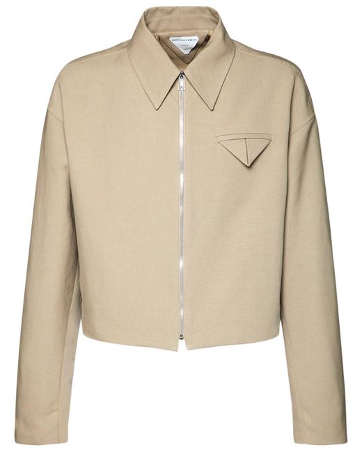 Bottega Veneta Natural Double Cotton Canvas Zip-up Jacket for men