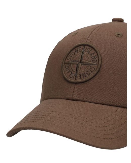 Cappello con logo di Stone Island in Brown da Uomo