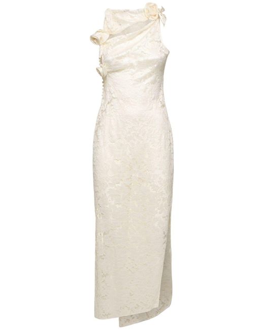 Coperni White Asymmetric Flower Gown