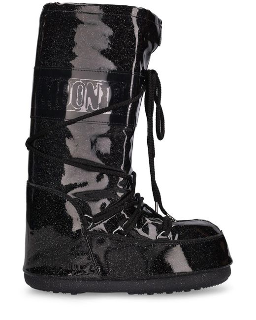Moon Boot Black S-stiefel Mit Glitzer "icon"