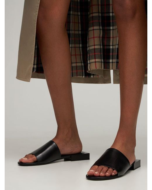 Balenciaga 10mm Box Leather Slide Sandals in Black | Lyst Canada