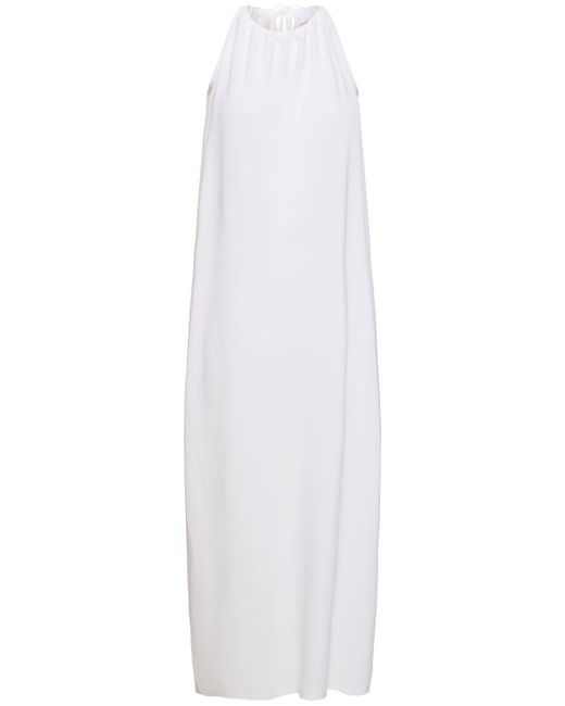 Max Mara White Garda Viscose Jersey Midi Dress