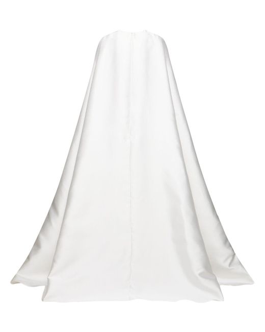 Solace London White Leni Woven Crepe Maxi Dress