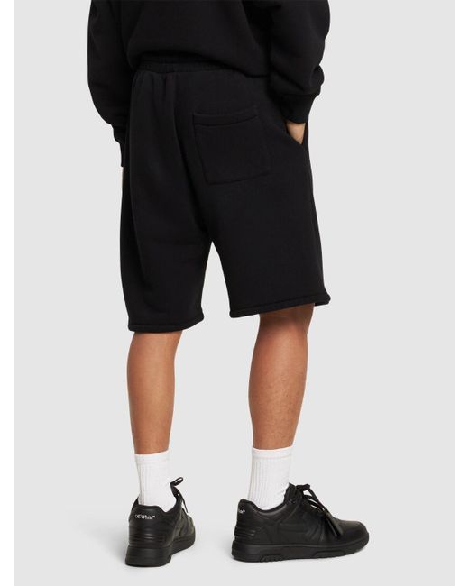 Off-White c/o Virgil Abloh Black Ow Embroidery Cotton Skate Sweat Shorts for men
