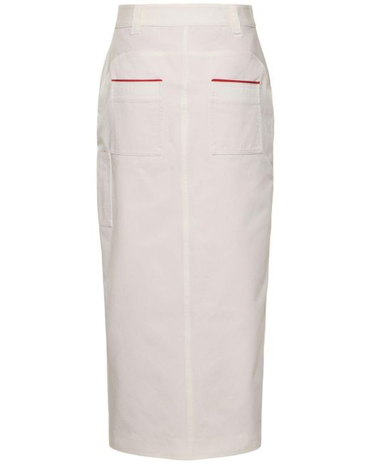 Falda midi de algodón Ferrari de color White