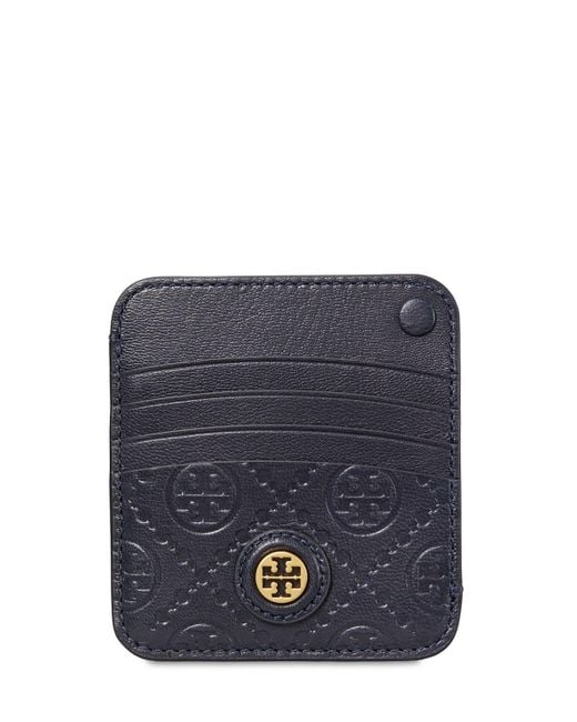Tory Burch T Monogram Leather Card Holder in Midnight (Blue) Lyst