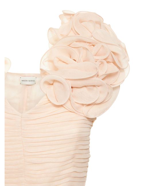 Blusa de chifón de seda fruncida Magda Butrym de color Natural
