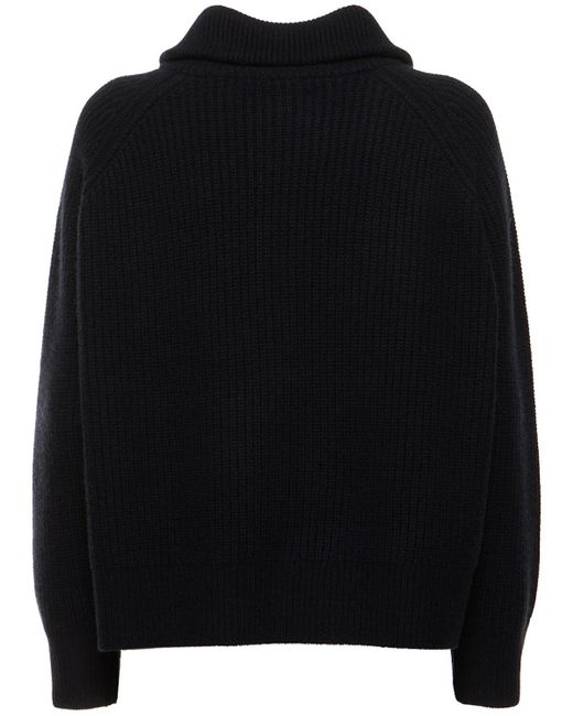 Suéter de cashmere con media cremallera Nili Lotan de color Black
