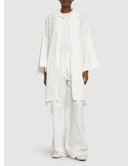 Camicia oversize in twill di cotone di Yohji Yamamoto in White