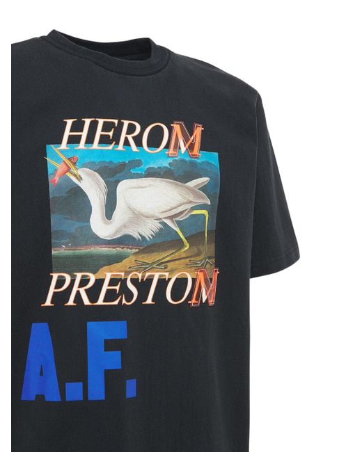 Heron Preston Authorized Fake Print Jersey T-shirt in Black for Men | Lyst