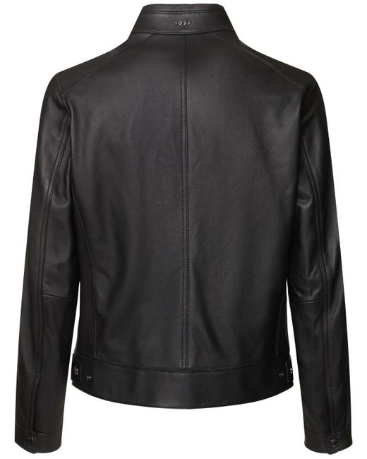 メンズ Boss Mansell レザージャケット Black