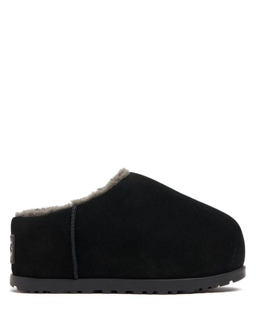 Ugg Black 50mm Pumped Shearling Platform Loafers