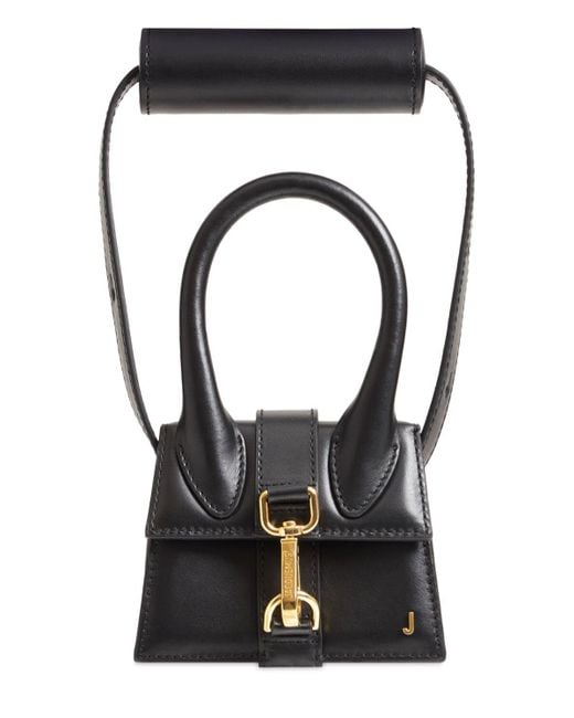 jacquemus black le chiquito moyen top handle bag