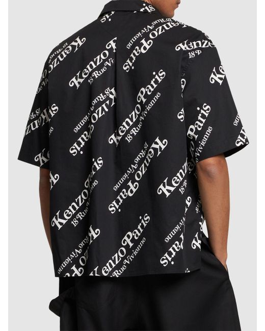 Camisa de algodón con manga corta KENZO de hombre de color Black