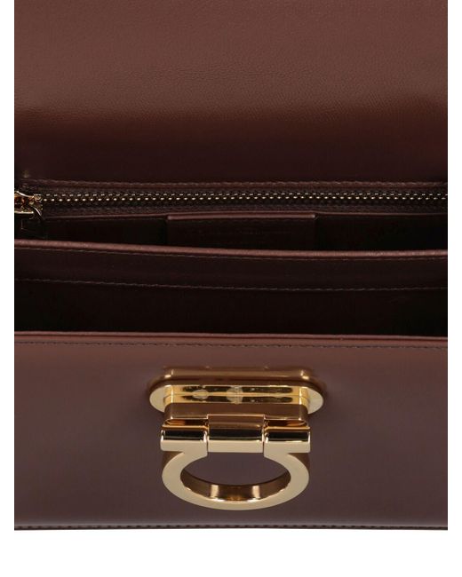 Ferragamo Brown Small Iconic Top Handle Bag