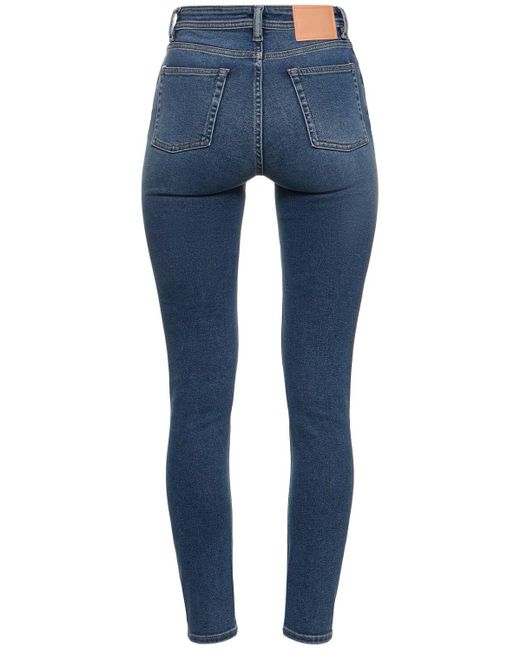 Jeans skinny vita alta peg in denim di Acne in Blue