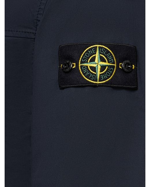 Giacca in cotone supima con zip di Stone Island in Blue da Uomo