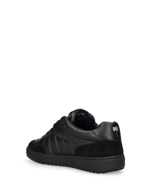 Palm Angels Black Palm Beach Leather Sneakers for men