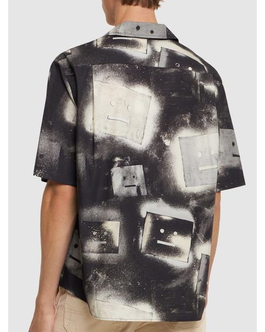 Hombre Camisa Oversize De Algodón Acne de hombre de color Black