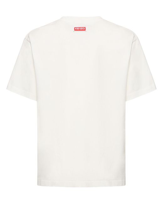 KENZO White Tiger Print Cotton Jersey T-Shirt for men