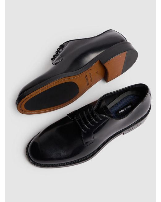 DSquared² Black Leather Lace-Up Shoes for men