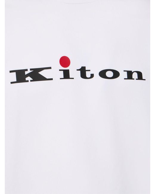 Kiton Sweatshirt Aus Baumwolle Mit Logo in White für Herren