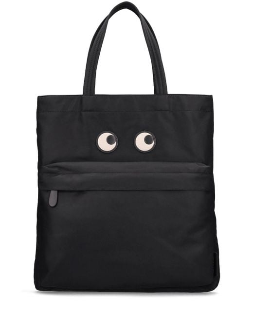 Anya Hindmarch Synthetic Eyes Recycled Nylon Tote Bag in Black Lyst