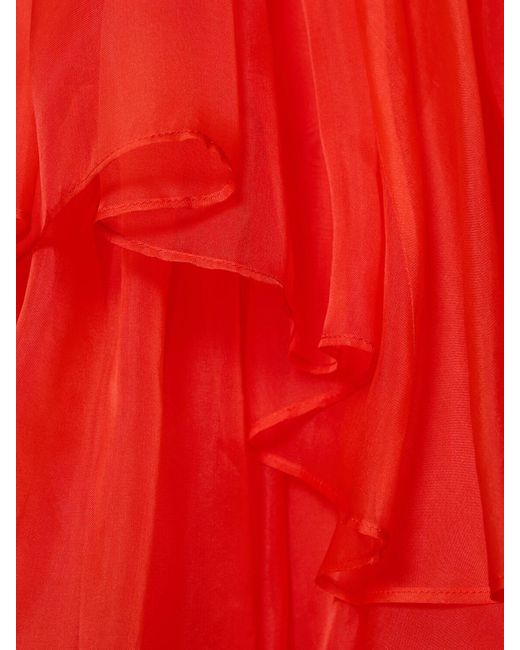 Vestido corto de tul de seda Zimmermann de color Red