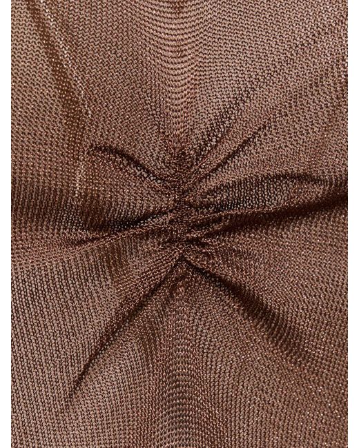 Fleur du Mal Brown Sheer Knit Viscose Midi Dress