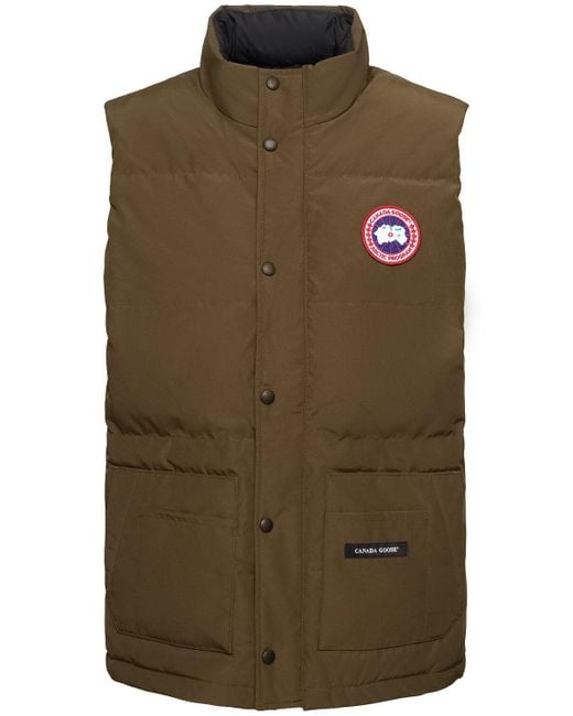 Canada Goose Green Freestyle Crew Cotton Blend Down Vest for men