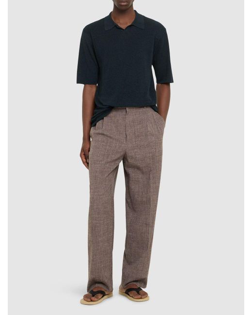 Homme Polo En Lin Et Viscose Reggie The Row pour homme en coloris Black