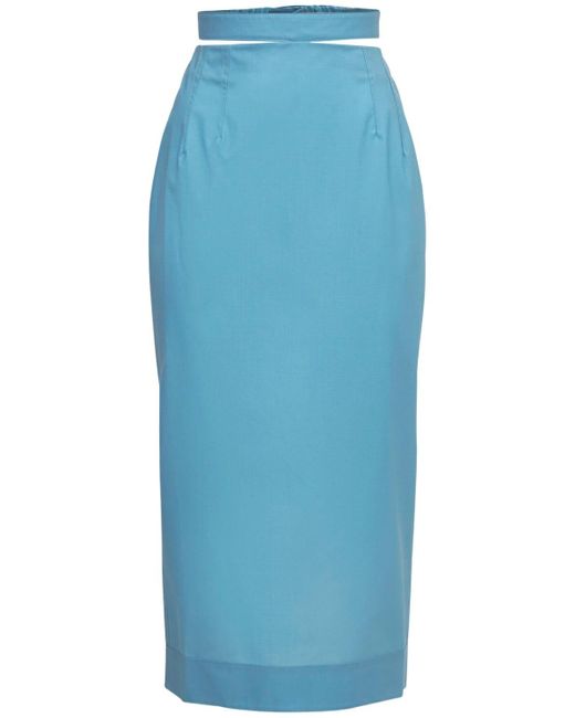 light blue wool skirt