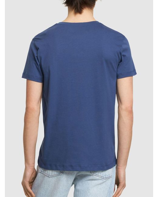 T-shirt in jersey di cotone con logo di Vilebrequin in Blue da Uomo