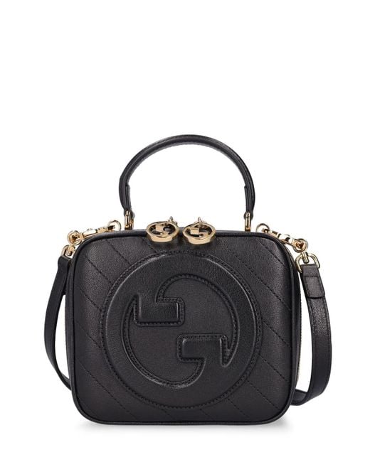 Gucci Black Blondie Leather Top Handle Bag
