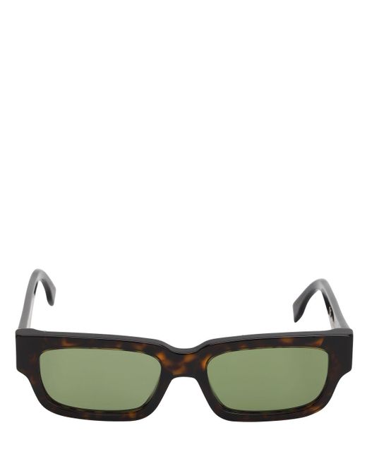 Retrosuperfuture Green Roma 3627 Squared Acetate Sunglasses