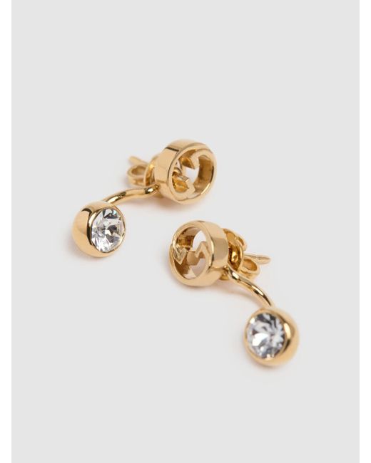 Gucci Metallic Blondie Embellished Brass Earrings