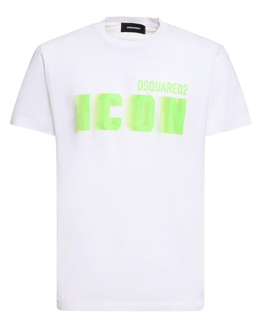DSquared² T-shirt Aus Baumwolle Mit Druck in Green für Herren