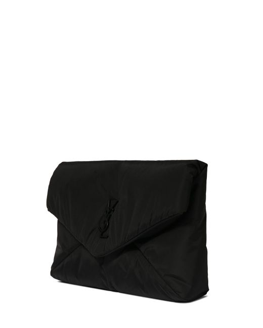 Saint Laurent Black Ysl Monogram Large Nylon Pouch for men