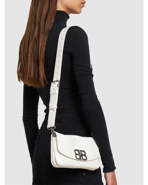 Balenciaga Natural Small Bb Soft Leather Shoulder Bag