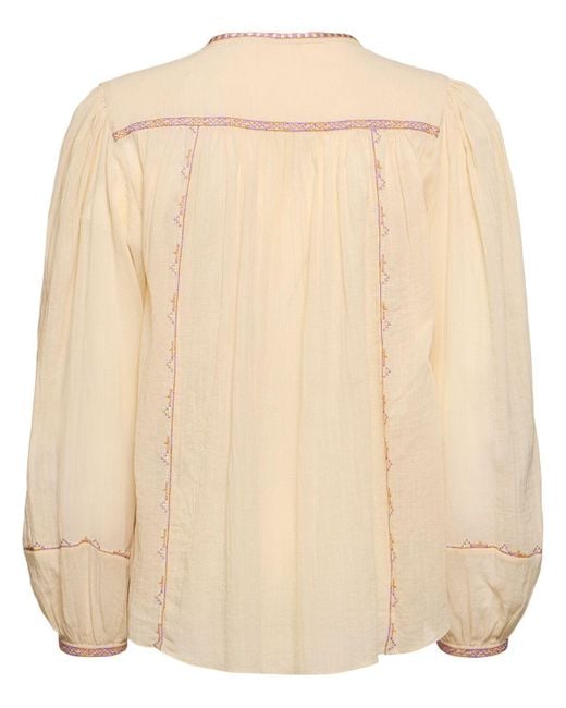 Camisa de algodón que se ata Isabel Marant de color Natural