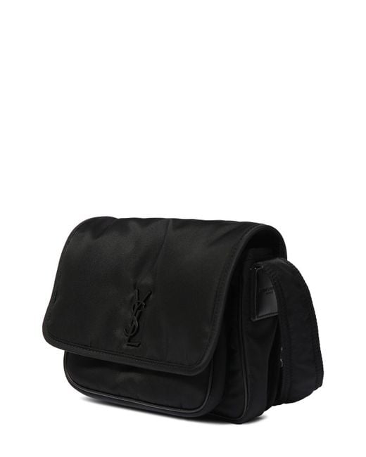 Saint Laurent Black Niki Small Nylon Messenger Bag for men