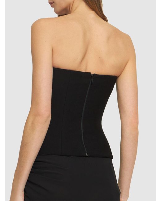Monot Black Strapless Crepe Bustier Top