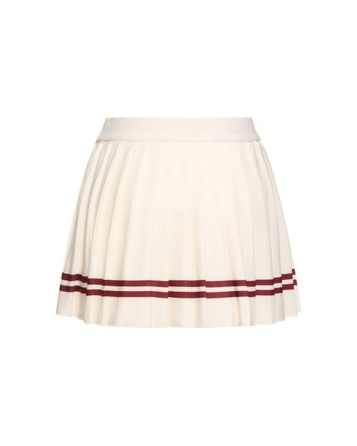 Sporty & Rich Natural Classic Logo Pleated Skirt
