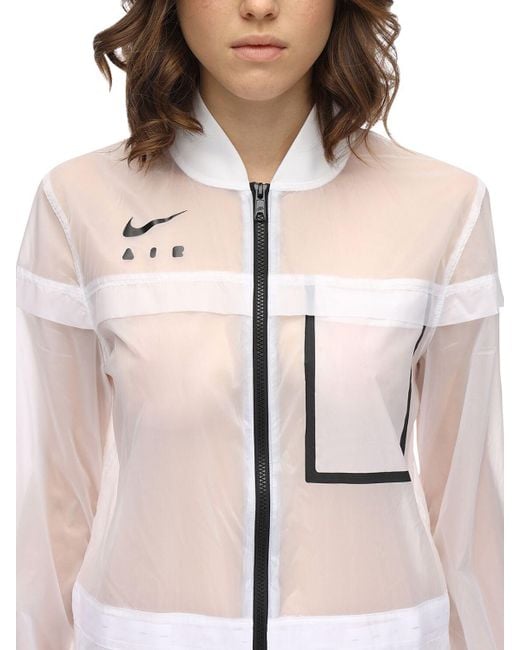 Nike Long Sleeve Nylon Jumpsuit in White | Lyst