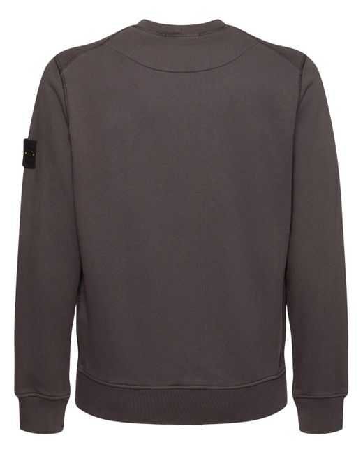 Stone Island Crewneck Cotton Sweatshirt in Grey for Men Lyst UK