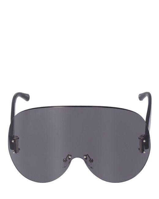 The Attico Gray Karl Oversize Mask Acetate Sunglasses