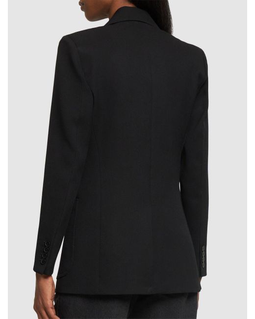 Blazer de lana con bolsillo de parche Victoria Beckham de color Black