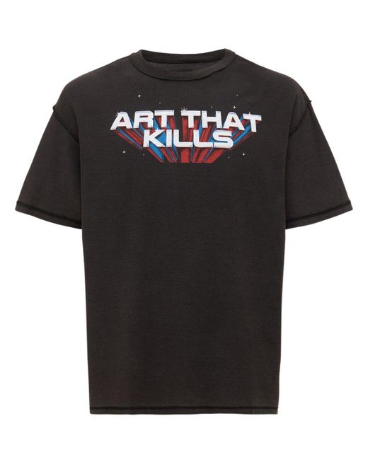 GALLERY DEPT. Black Atk Space Printed Cotton T-shirt for men