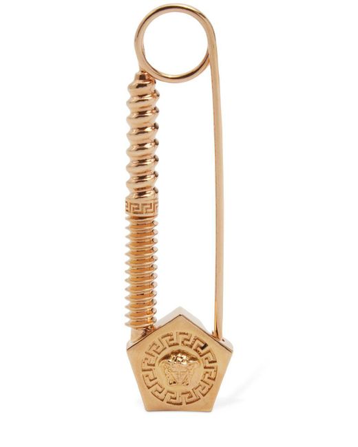 Versace Metallic Safety Pin Medusa Brooch