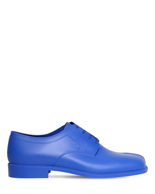 Maison Margiela Blue Matt Rubber Tabi Lace-up Shoes for men